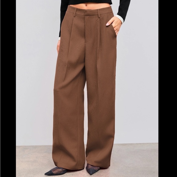 Cider | womens xsmall chocolate Brown Wide Leg mid rise trousers - Picture 1 of 8
